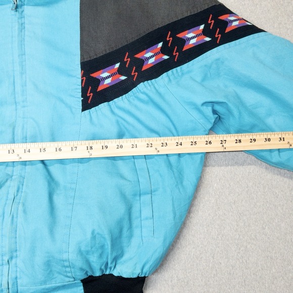 VTG USA Made Saddlebrook Western Wear Aztec Navajo Blanket Lined Jacket Size L - Picture 9 of 13
